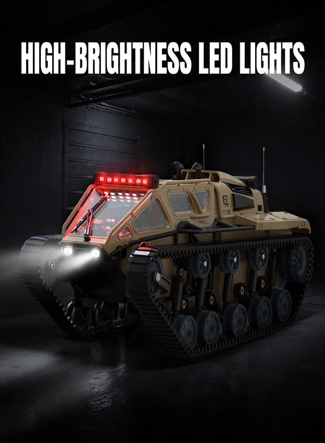 RACENT 1:16 RC Tank Remote Control Tank Off-Road RC Truck 4WD RC Crawler 360°Rotating Drifting Car with 2 Batteries - Image 4